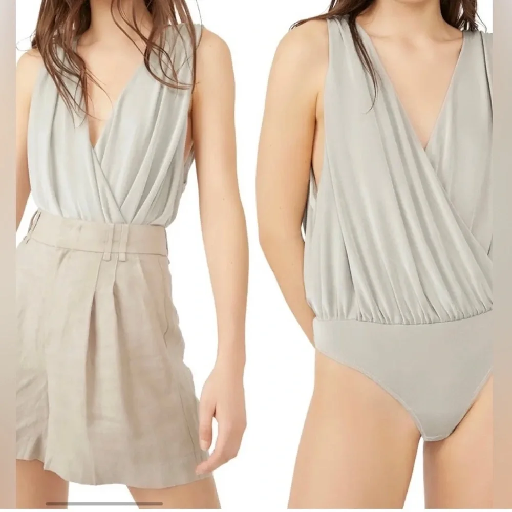 Free People night owl Draped Bodysuit